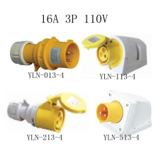 16A 110V Yellow Electrical Plug and Socket